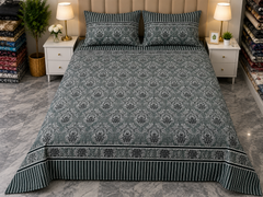 DZ-1025 PREMIUM COTTON KING BEDSHEET 3 PCS