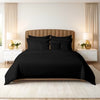 8 Pcs Comforter Set BLACK STRIPE ( light weight filling )