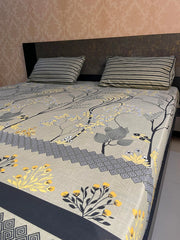 CEMENT COTTON KING BEDSHEET 3 PCS