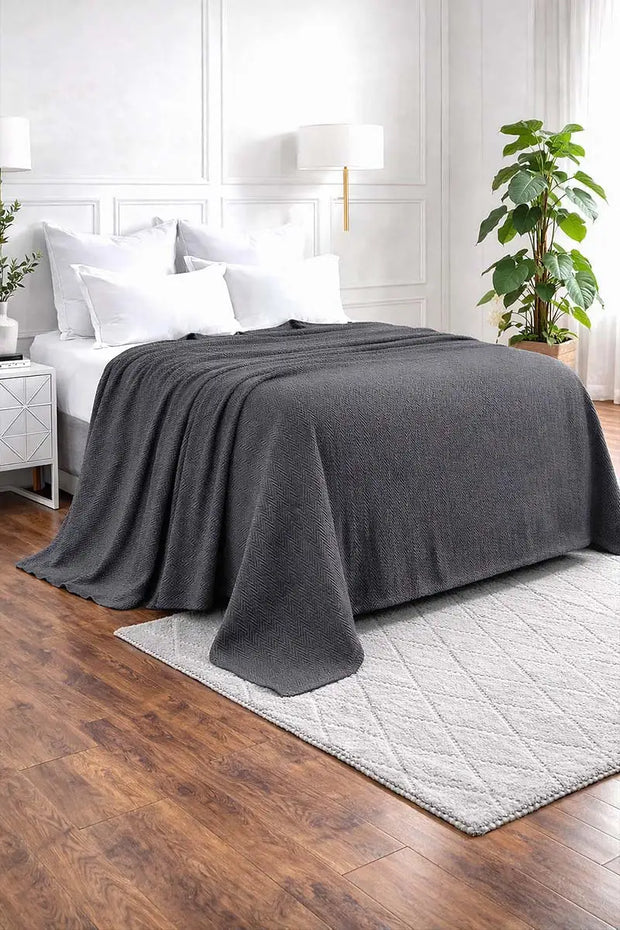 Zig-Zag Chevron All-Season Cotton Bedding Blanket DZ-6
