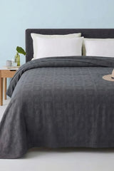 Elegant Dark Gray Geometric Thermal Blanket 72x90 Inches | 300 GSM DZ-13