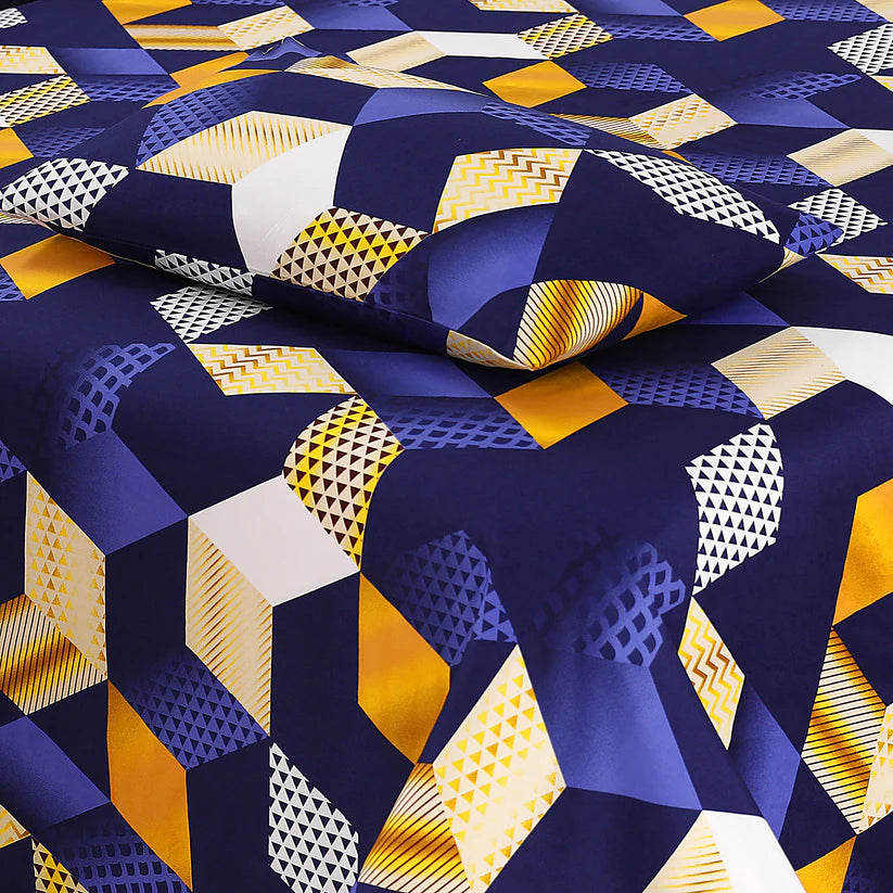 BLK PRINTED PURE COTTON BEDSHEET NL-19