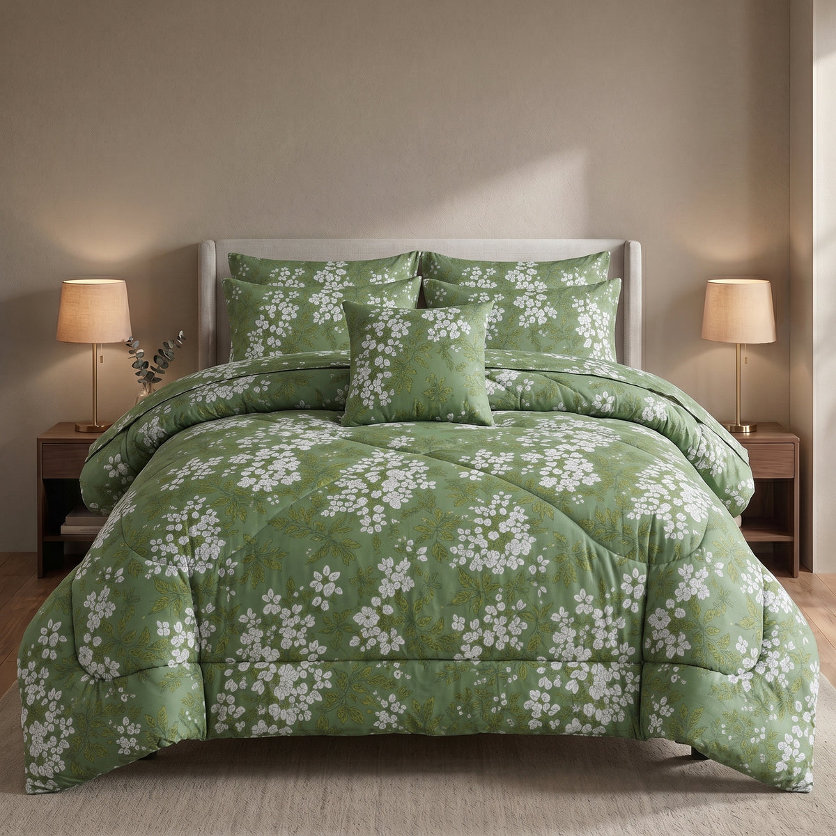 QUILTED SUMMER COMFORTER SET- 7 PCS