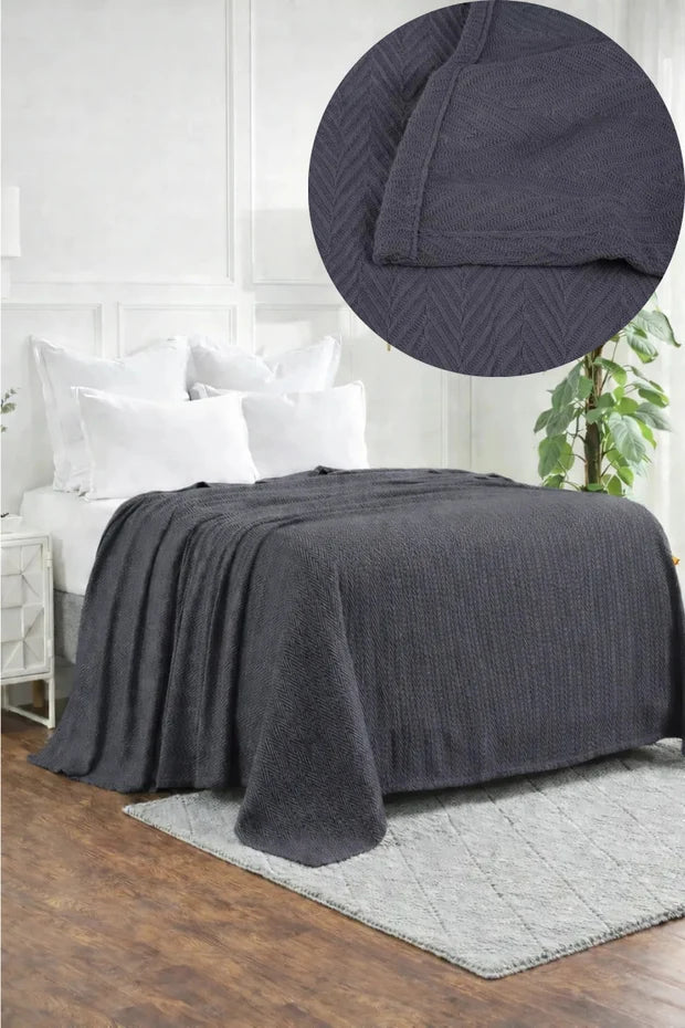 Zig-Zag Chevron All-Season Cotton Bedding Blanket DZ-6