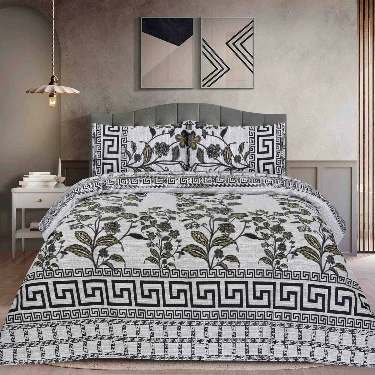 WHITE CRS PREMIUM COTTON KING BEDSHEET 3 PCS