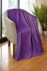 Plum Purple Thermal Cotton Blanket - Zig-Zag Chevron Texture