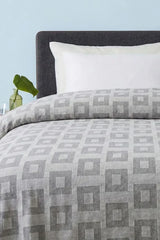 Geometric Gray Thermal Blanket 72x90 Inches | 300 GSM DZ-11