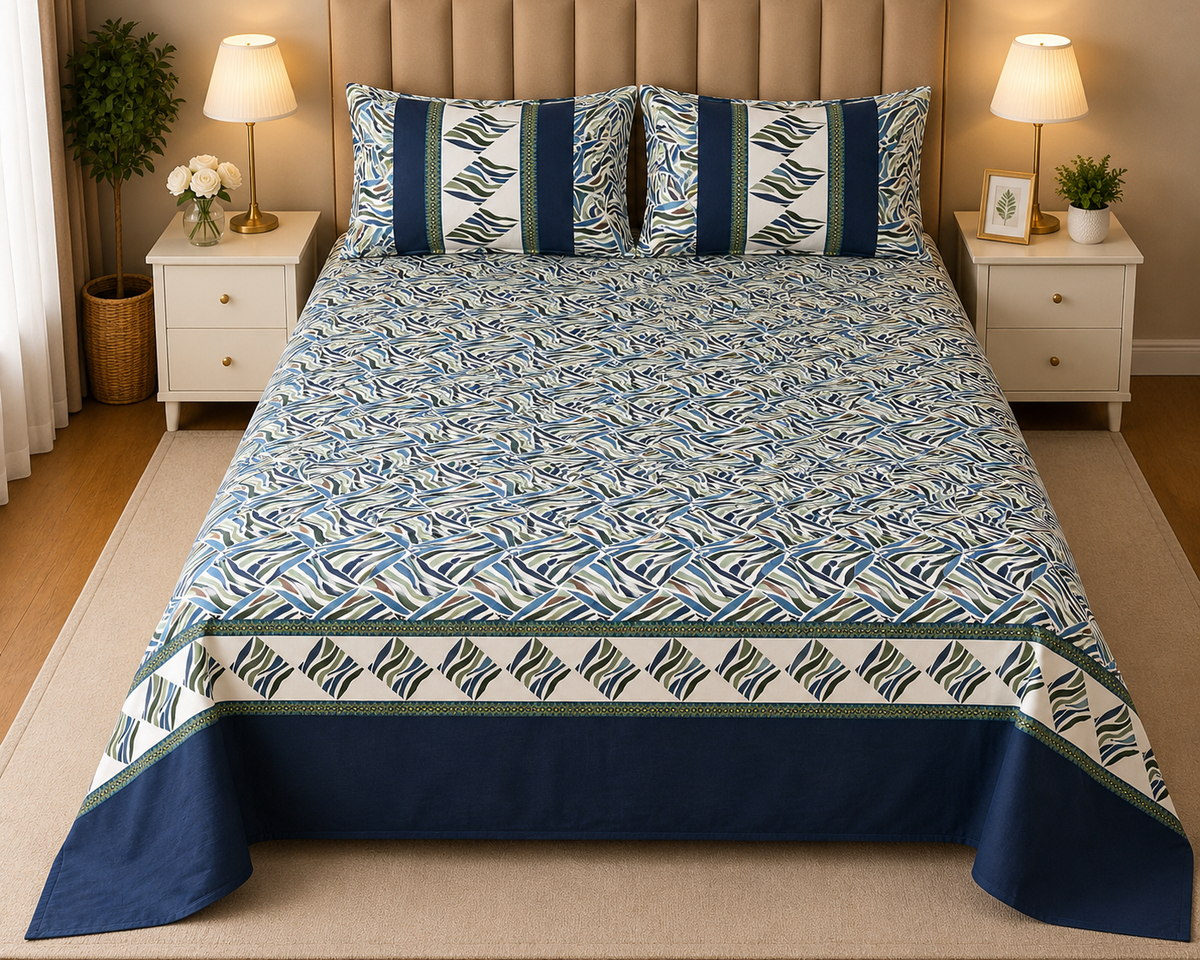 PURE PREMIUM COTTON KING BEDSHEET 3 PCS