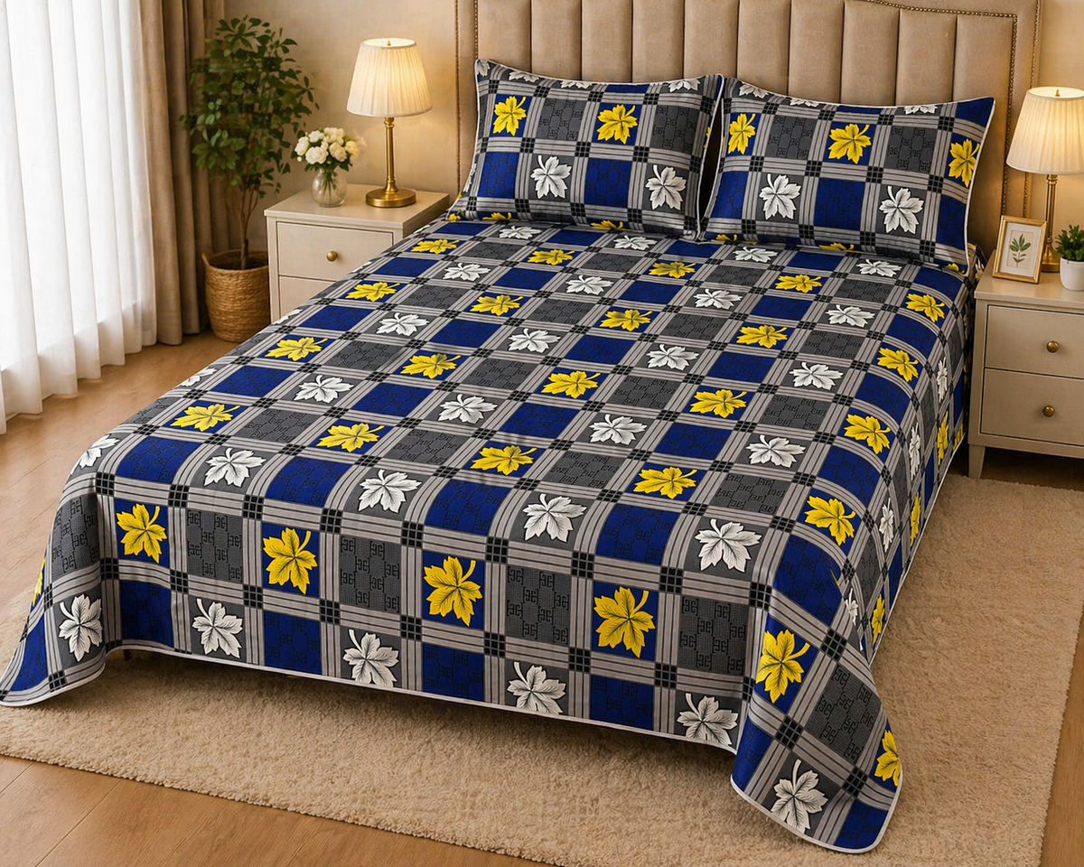 PRINTED PURE COTTON BEDSHEET ASH-4090
