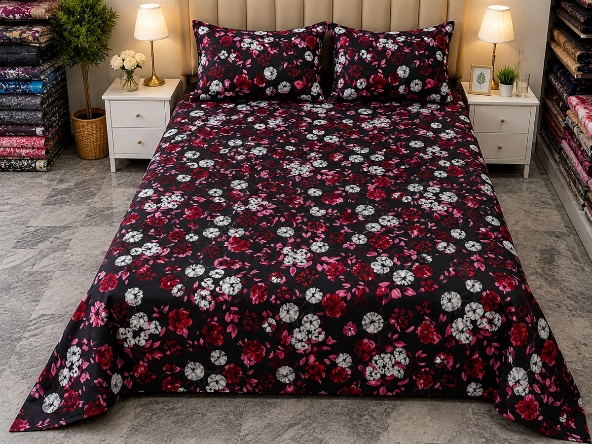 JOKHY PREMIUM COTTON KING BEDSHEET 3 PCS