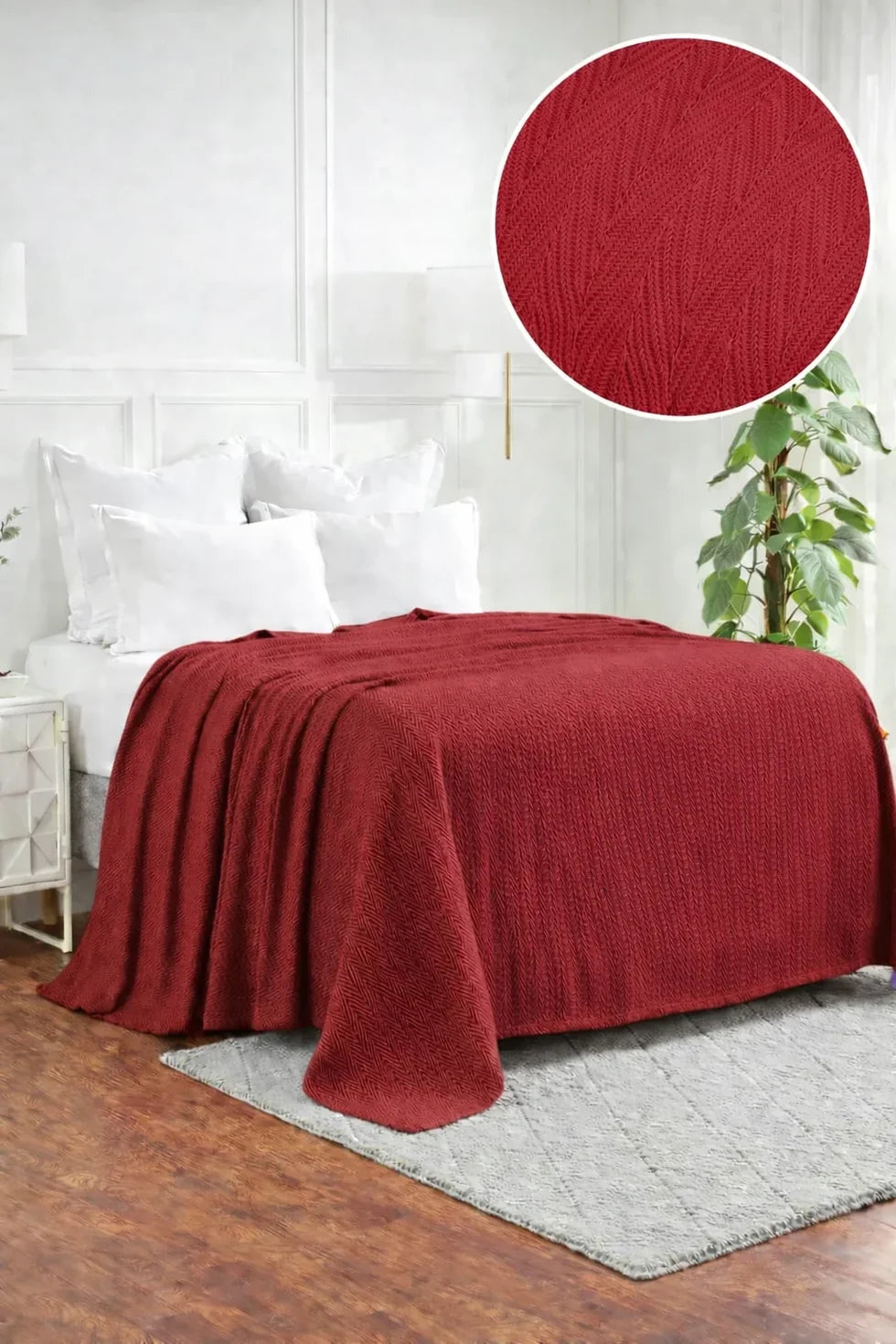 Zig-Zag Chevron All-Season Cotton Bedding Blanket DZ-4