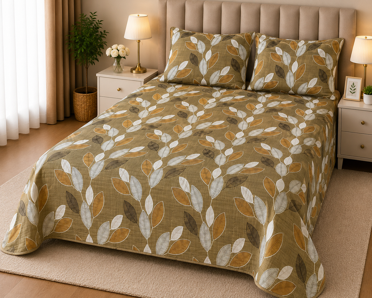 DZ-1031 PREMIUM COTTON KING BEDSHEET 3 PCS