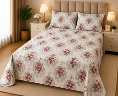 NIL-1004 PURE PREMIUM COTTON KING BEDSHEET 3 PCS