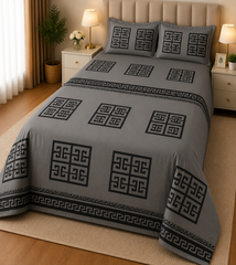 YELLOW ONE SIDE  PREMIUM COTTON KING BEDSHEET 3 PCS