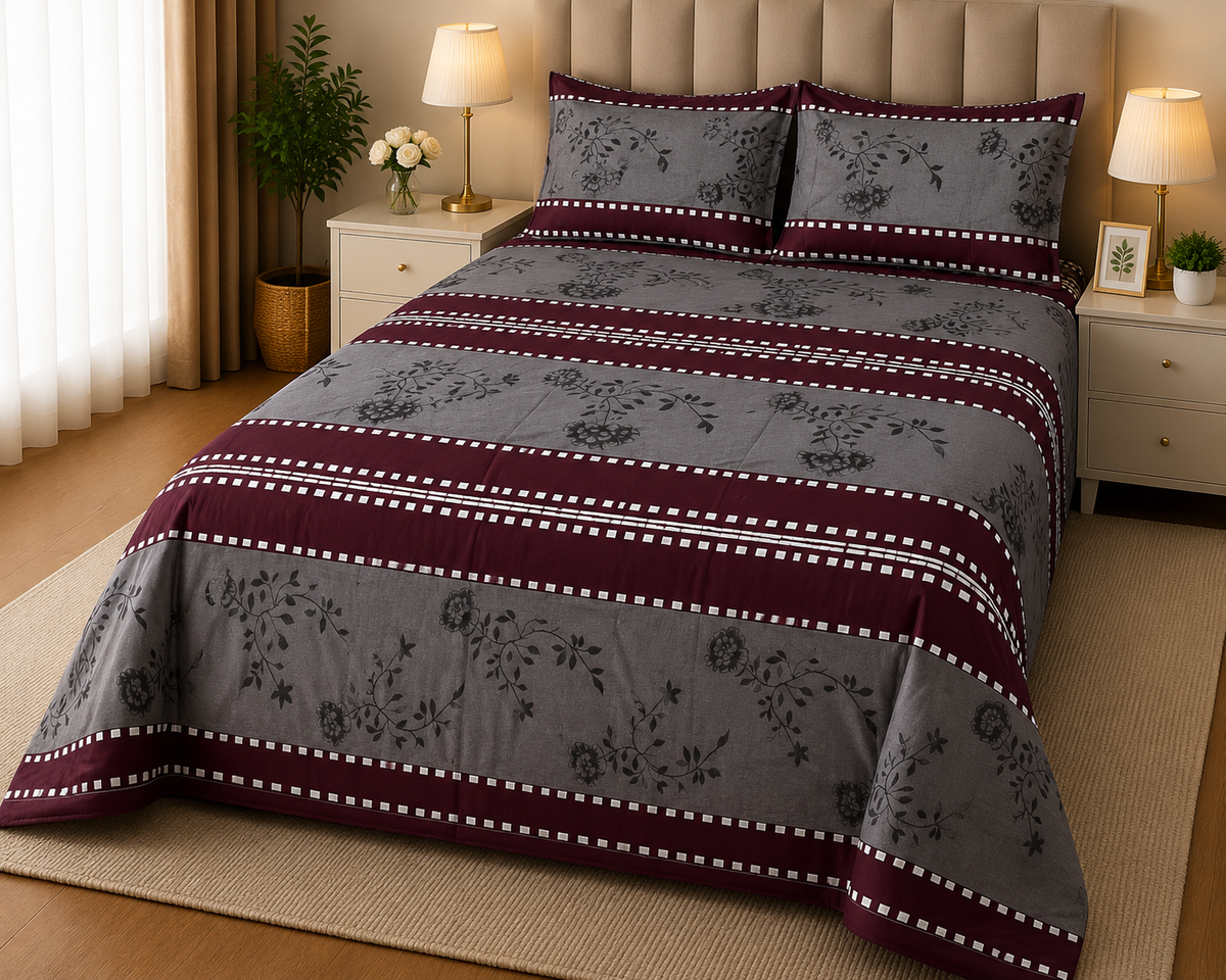 JOKHY PREMIUM COTTON KING BEDSHEET 3 PCS