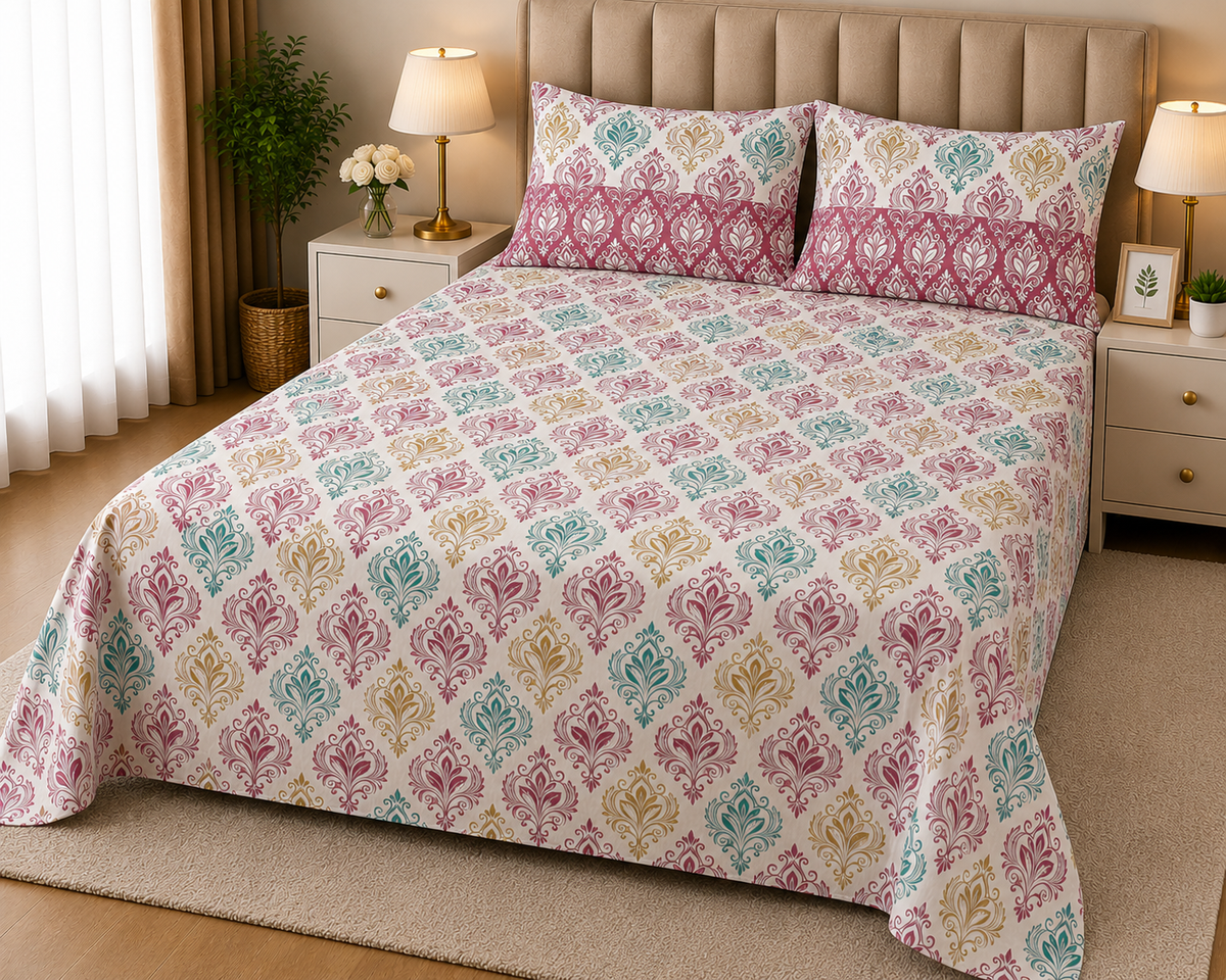 CLICK PREMIUM COTTON KING BEDSHEET 3 PCS