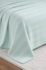Textured Chevron Woven Cotton Blanket – Cozy All-Season Throw in Rich Teal Green DZ-18