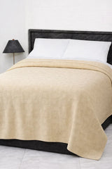 Cozy Beige Geometric Thermal Blanket 72x90 Inches | 300 GSM DZ-15