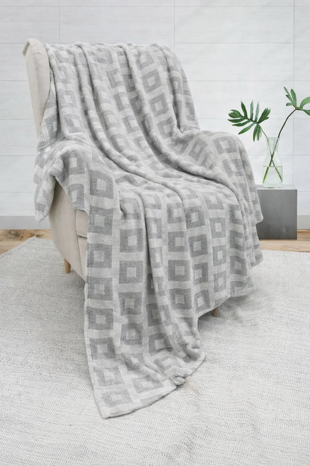Geometric Gray Thermal Blanket 72x90 Inches | 300 GSM DZ-11