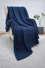 Cozy Navy Blue Thermal Blanket 72x90 Inches | 300 GSM DZ-16