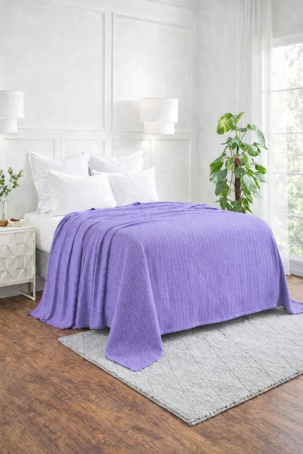 Zig-Zag Chevron All-Season Cotton Bedding Blanket DZ-2