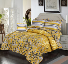 YELLOW QUILTED SUMMER COMFORTER SET- 7 PCS