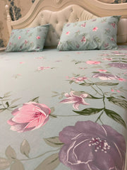 S.G WHITE  COTTON KING BEDSHEET 3 PCS