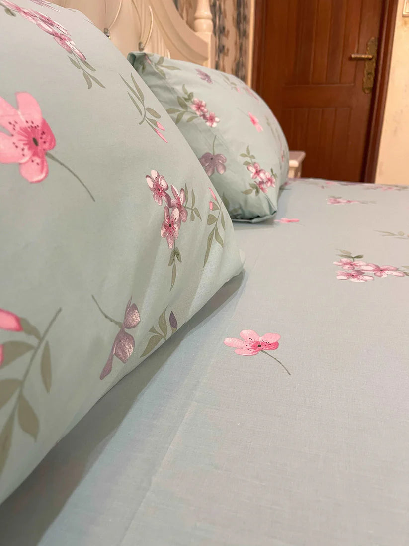 S.G WHITE  COTTON KING BEDSHEET 3 PCS