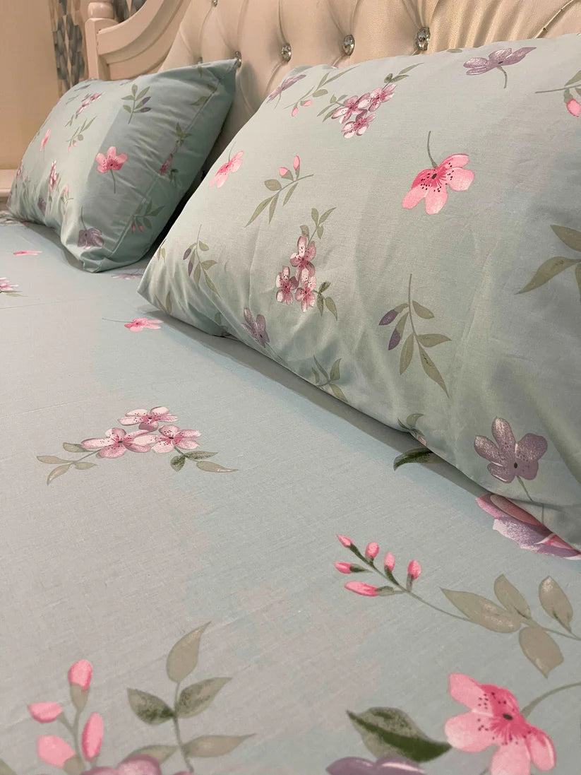 S.G WHITE  COTTON KING BEDSHEET 3 PCS