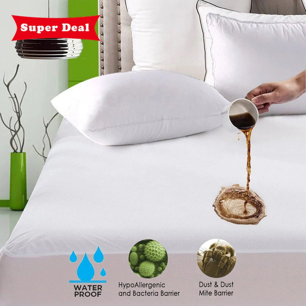 WATERPROOF MATTRESS PROTECTOR - WHITE
