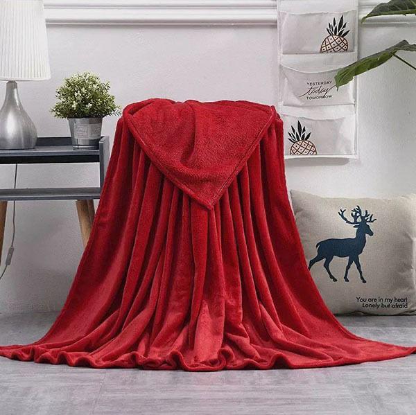 Luxury Plush Fleece Blanket-king-DS-RED