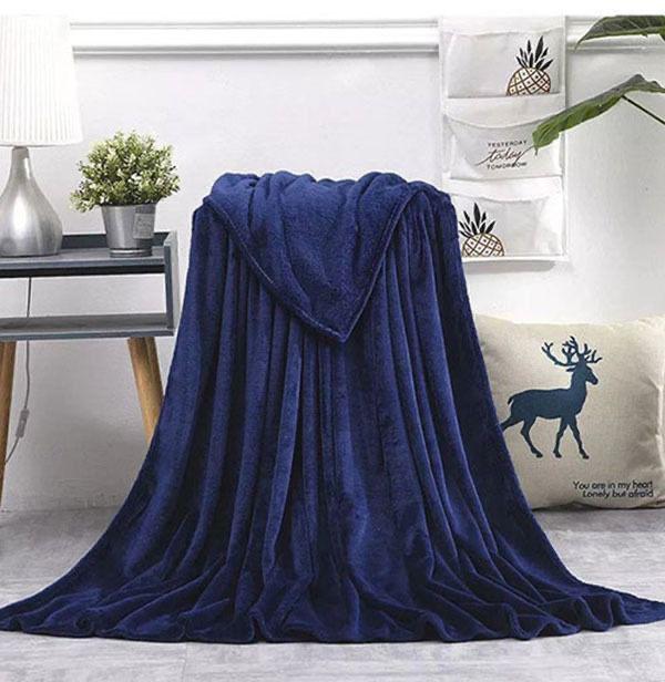 Luxury Plush Fleece Blanket-king-DS-DARK BLUE