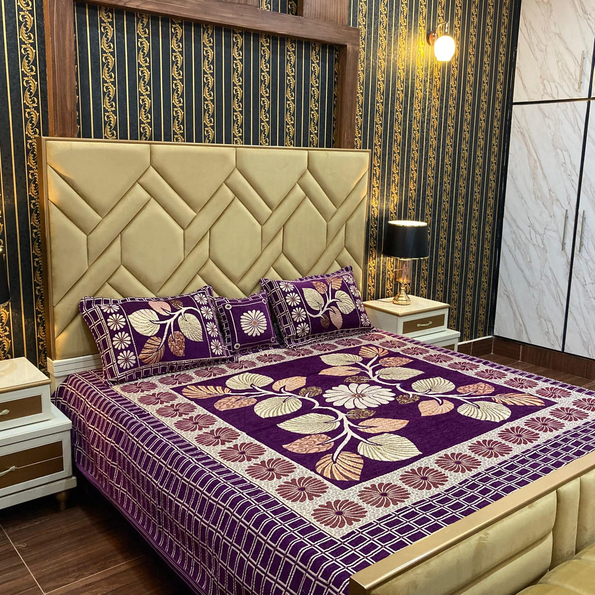 Velvet Bridal Bedsheet Set-4 Pcs Nishat-6587