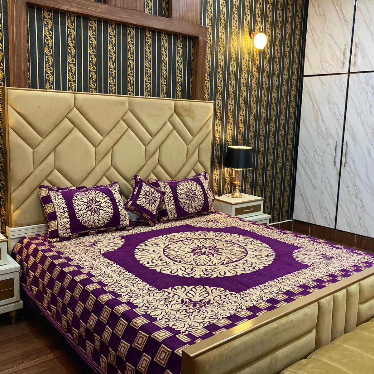 Velvet Bridal Bedsheet Set-4 Pcs Nishat-6590