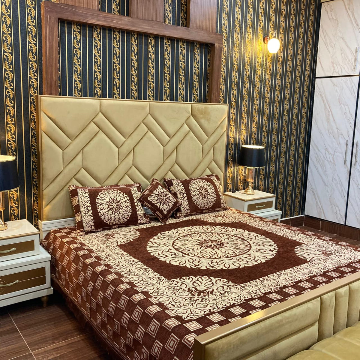 Velvet Bridal Bedsheet Set-4 Pcs Nishat-6591