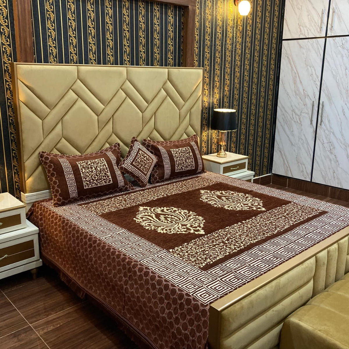 Velvet Bridal Bedsheet Set-4 Pcs Nishat-6597