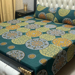 ROMA BLUE ANGLE  PREMIUM COTTON KING BEDSHEET 3 PCS