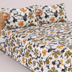 FLOR PANEL PREMIUM COTTON KING BEDSHEET 3 PCS