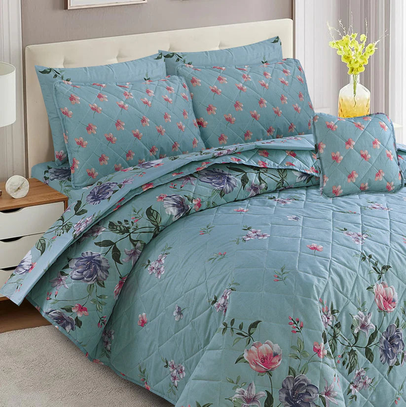 7 Pcs Comforter Set DZ-89 ( light weight filling )