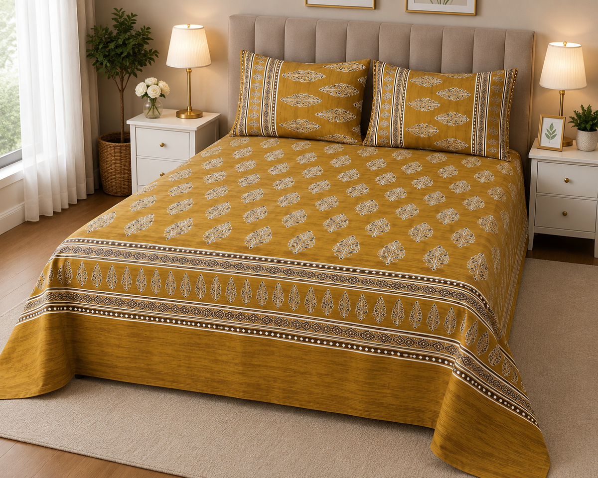 NIL-1003 PREMIUM COTTON KING BEDSHEET 3 PCS